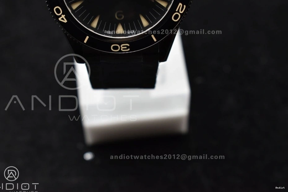 Super A8912 SS VSF Best Clone Seamaster 1:1 300 Edition Heritage Dial Black Bracelet on 0309